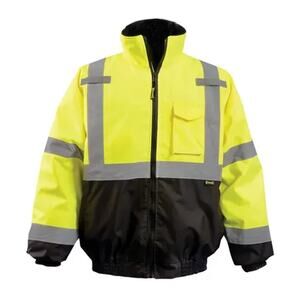 Occunomix Yellow 2-In-1 Black Bottom Quilted Bomber Jacket Size M